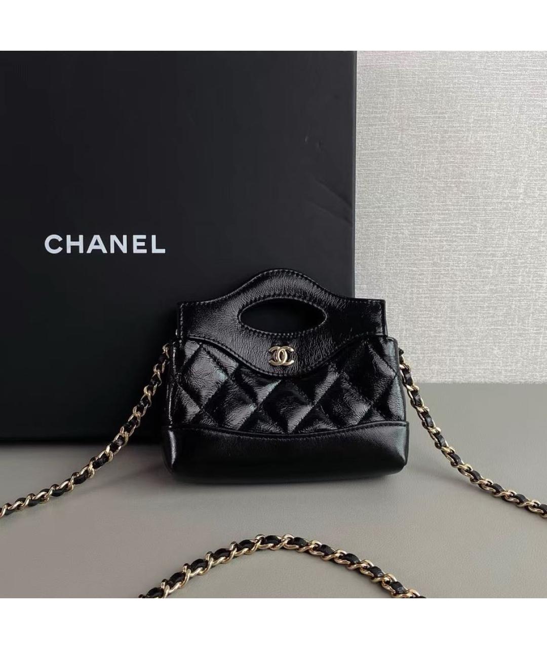 CHANEL Черная кожаная сумка через плечо, фото 7