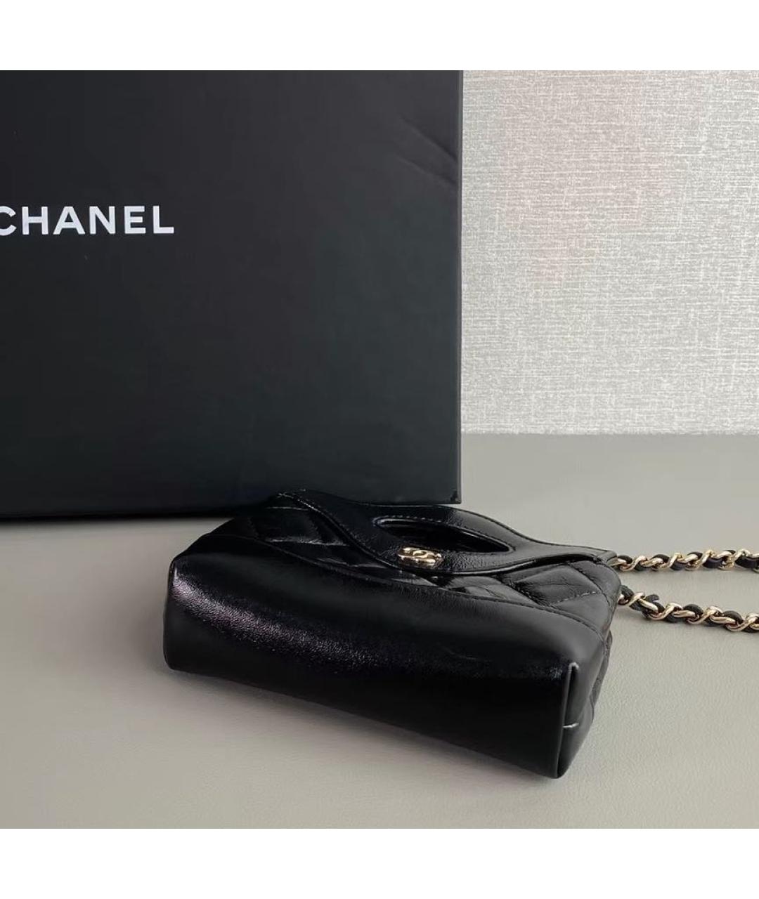 CHANEL Черная кожаная сумка через плечо, фото 5