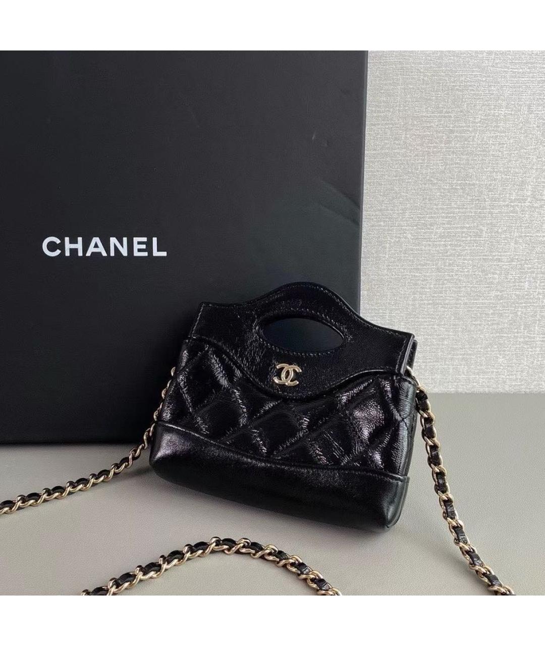 CHANEL Черная кожаная сумка через плечо, фото 2