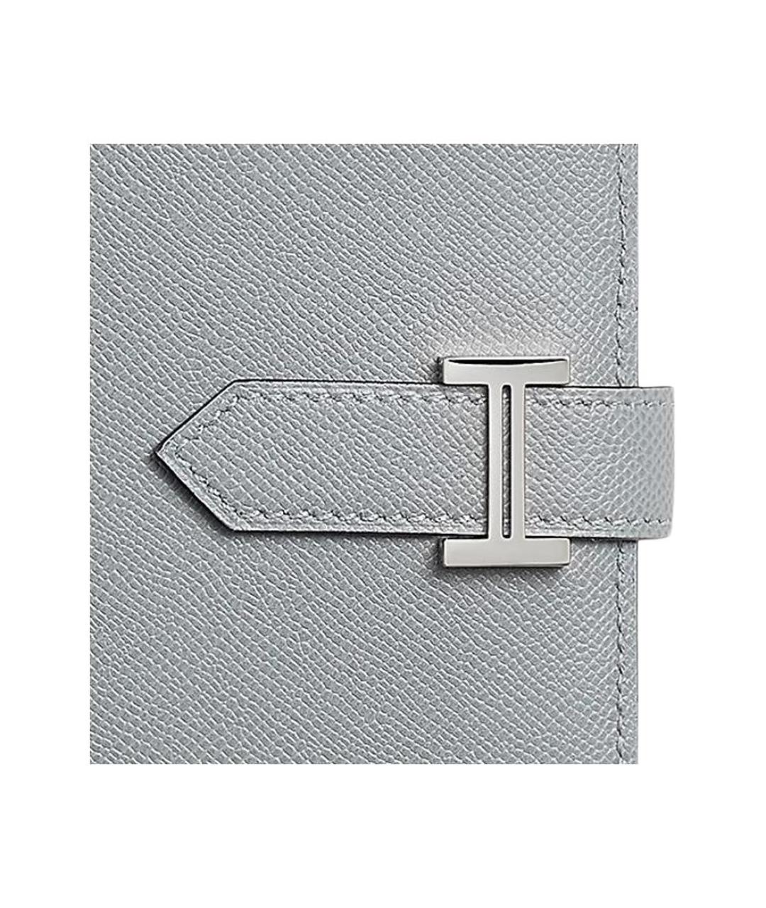 HERMES Серый кожаный кошелек, фото 3