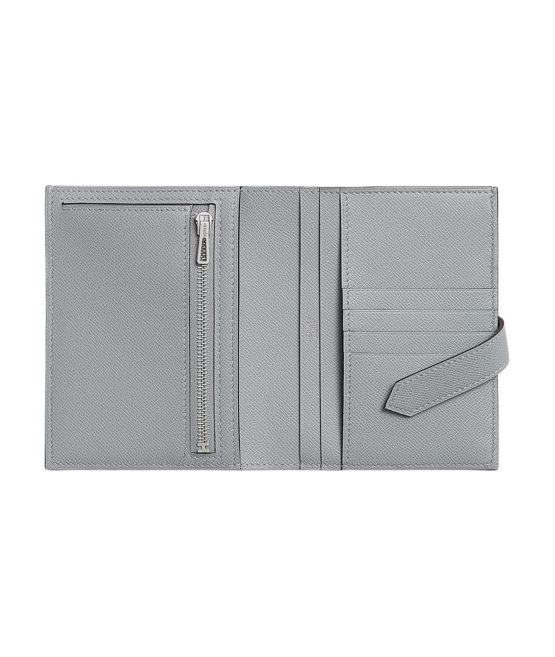 HERMES Серый кожаный кошелек, фото 2