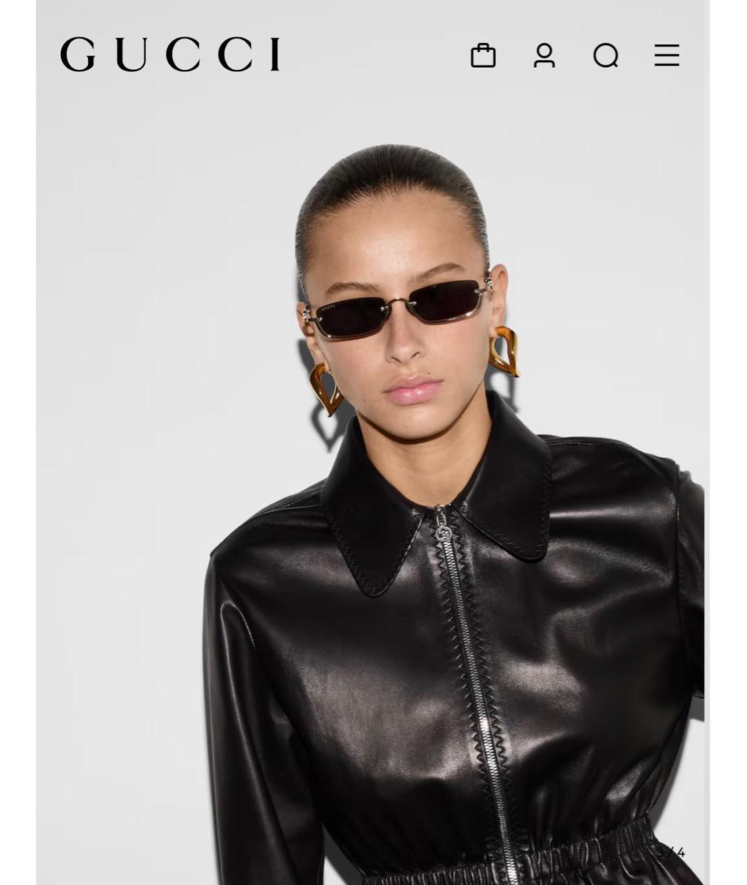 GUCCI Коричневые металлические солнцезащитные очки, фото 4