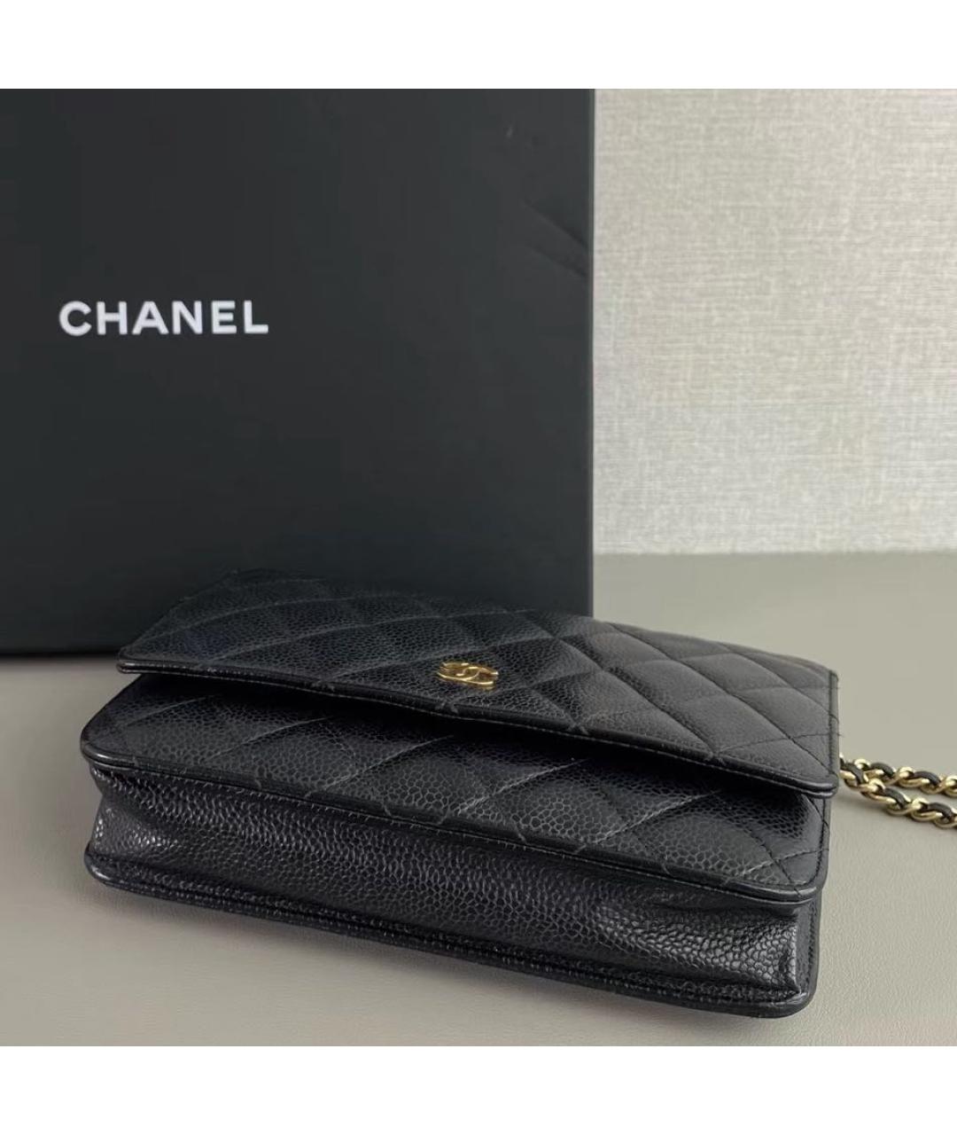 CHANEL Черная кожаная сумка через плечо, фото 5