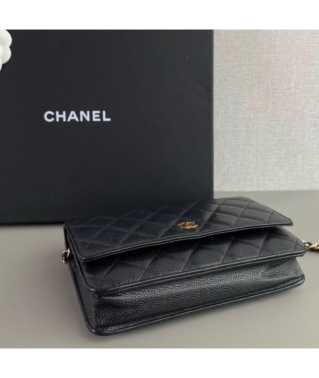 CHANEL Черная кожаная сумка через плечо, фото 6