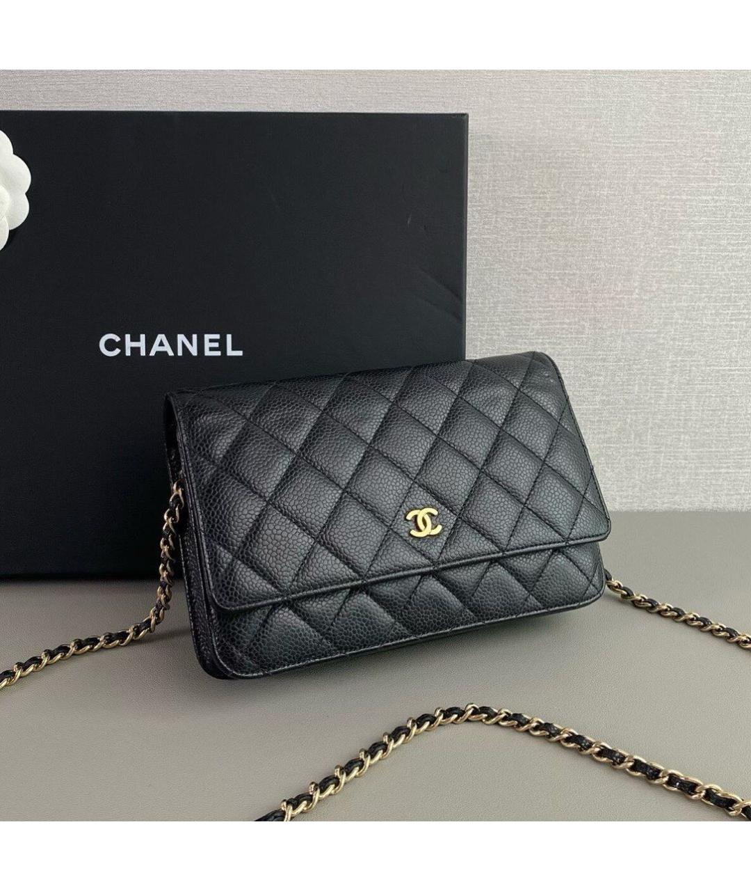 CHANEL Черная кожаная сумка через плечо, фото 2