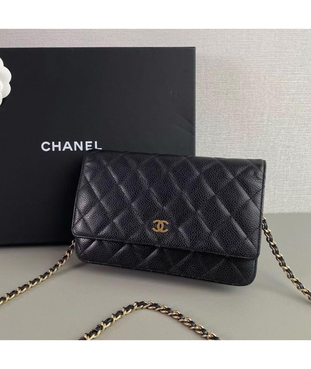 CHANEL Черная кожаная сумка через плечо, фото 3