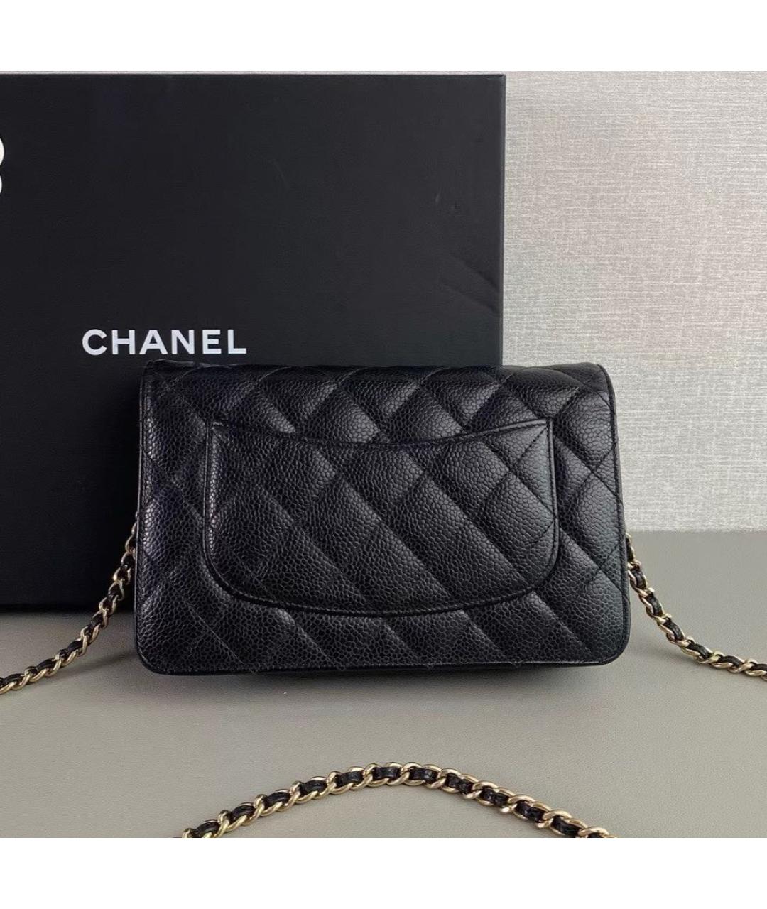 CHANEL Черная кожаная сумка через плечо, фото 4