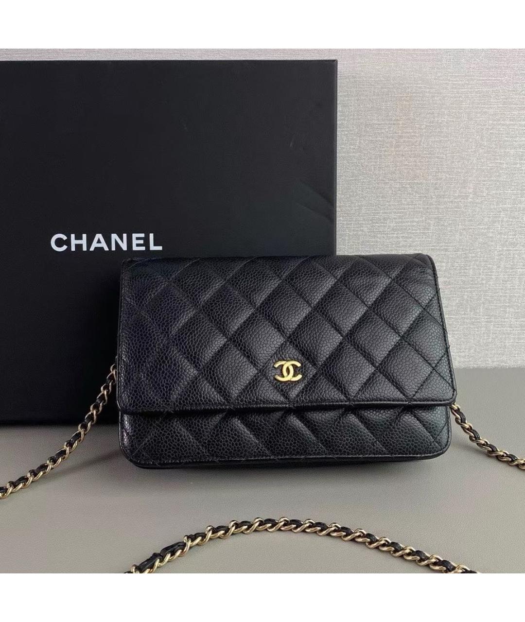 CHANEL Черная кожаная сумка через плечо, фото 7