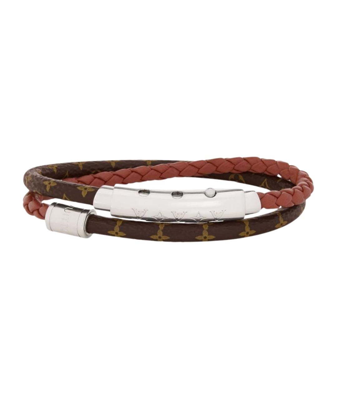 LOUIS VUITTON Бордовый кожаный браслет, фото 1