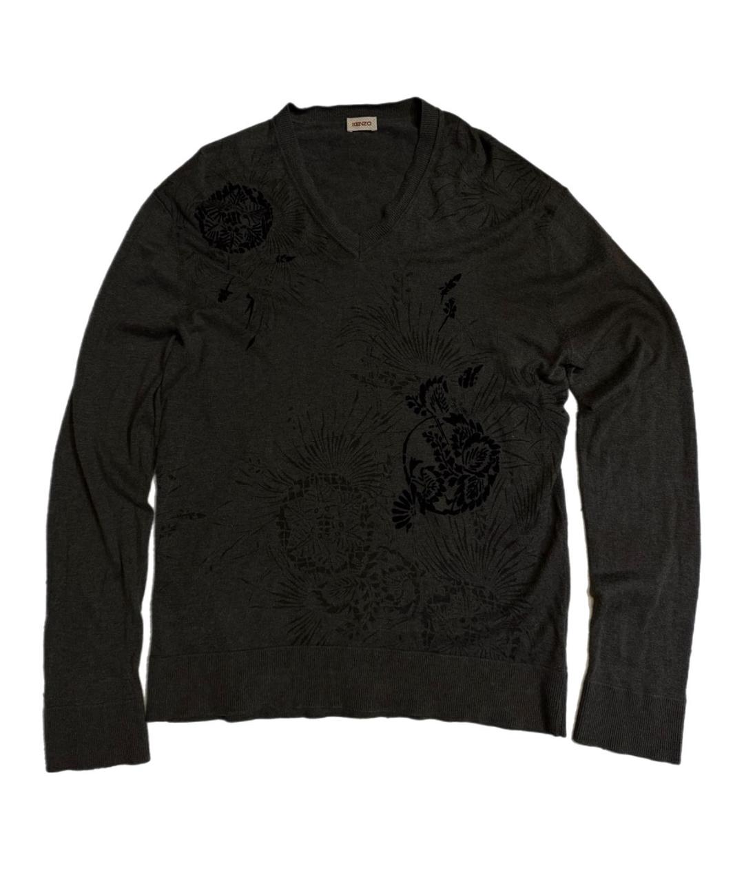 KENZO Антрацитовый шелковый джемпер / свитер, фото 5