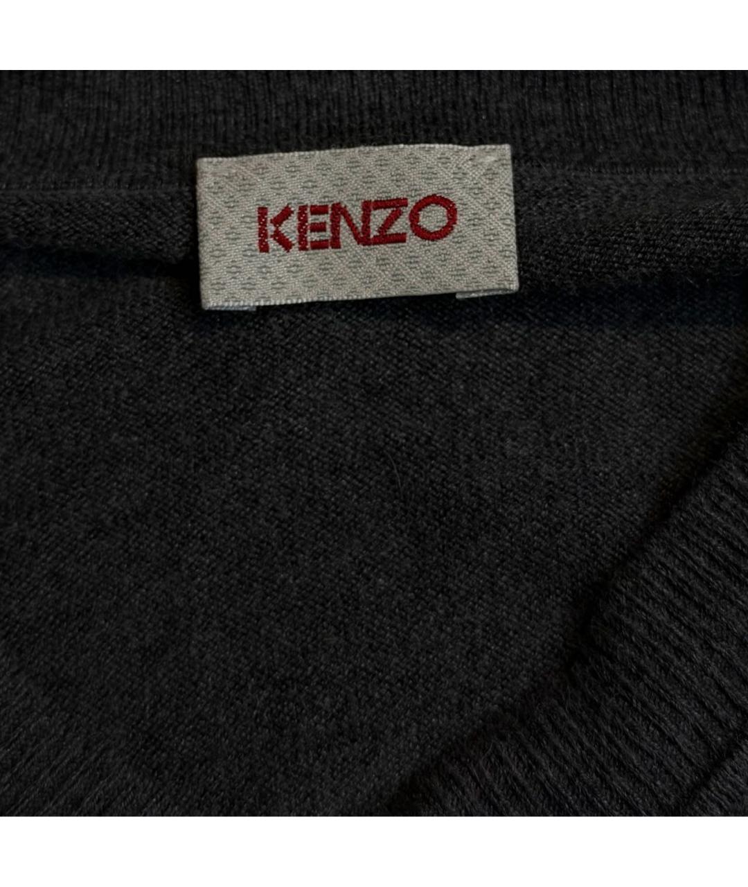 KENZO Антрацитовый шелковый джемпер / свитер, фото 3
