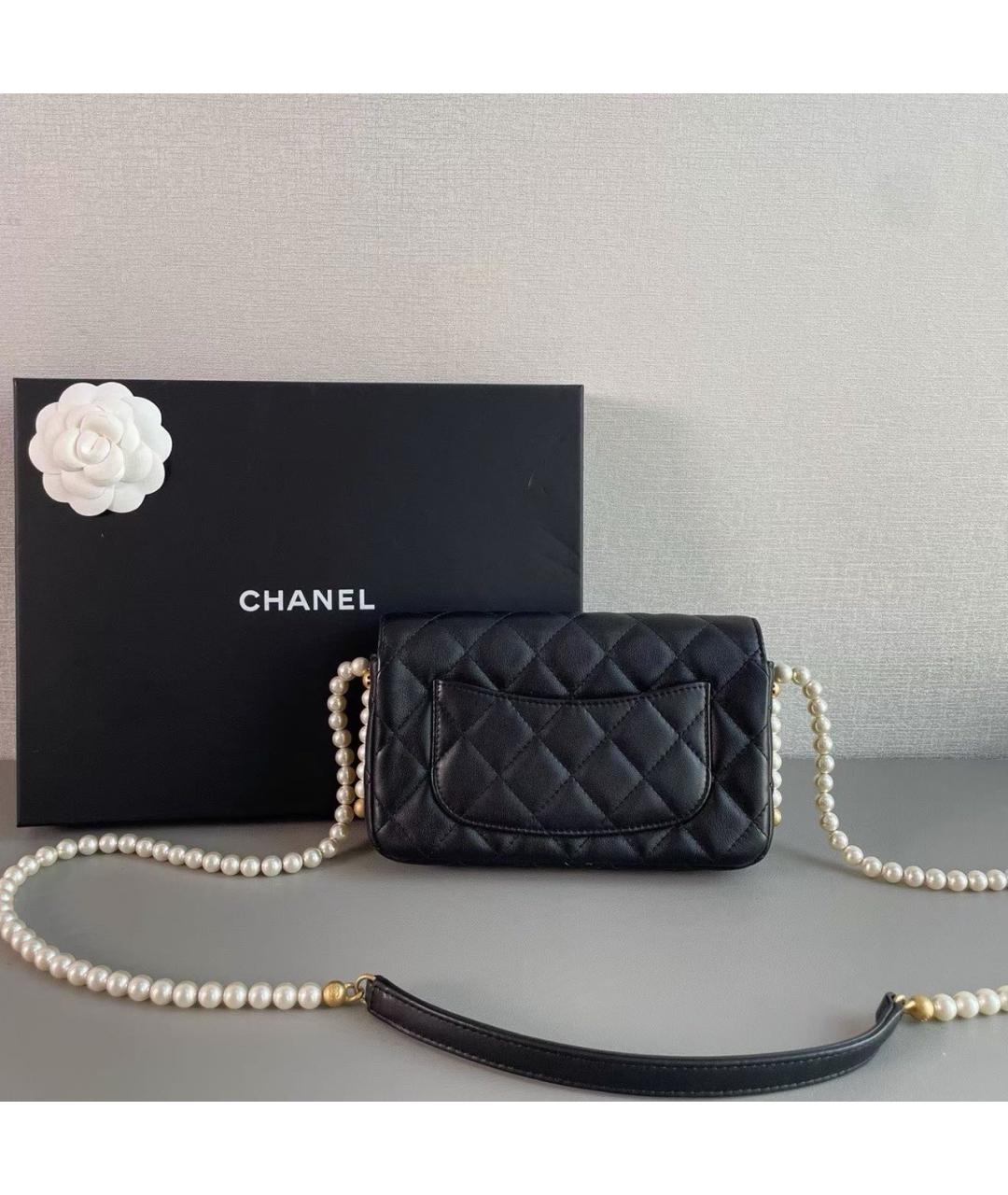 CHANEL Черная кожаная сумка через плечо, фото 4