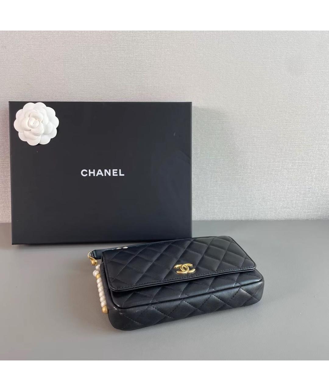 CHANEL Черная кожаная сумка через плечо, фото 5