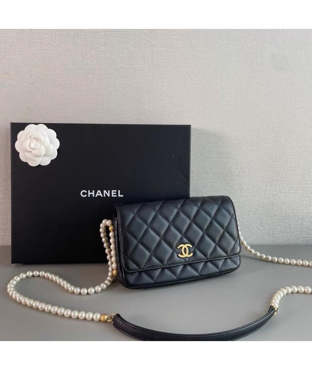 CHANEL Черная кожаная сумка через плечо, фото 2