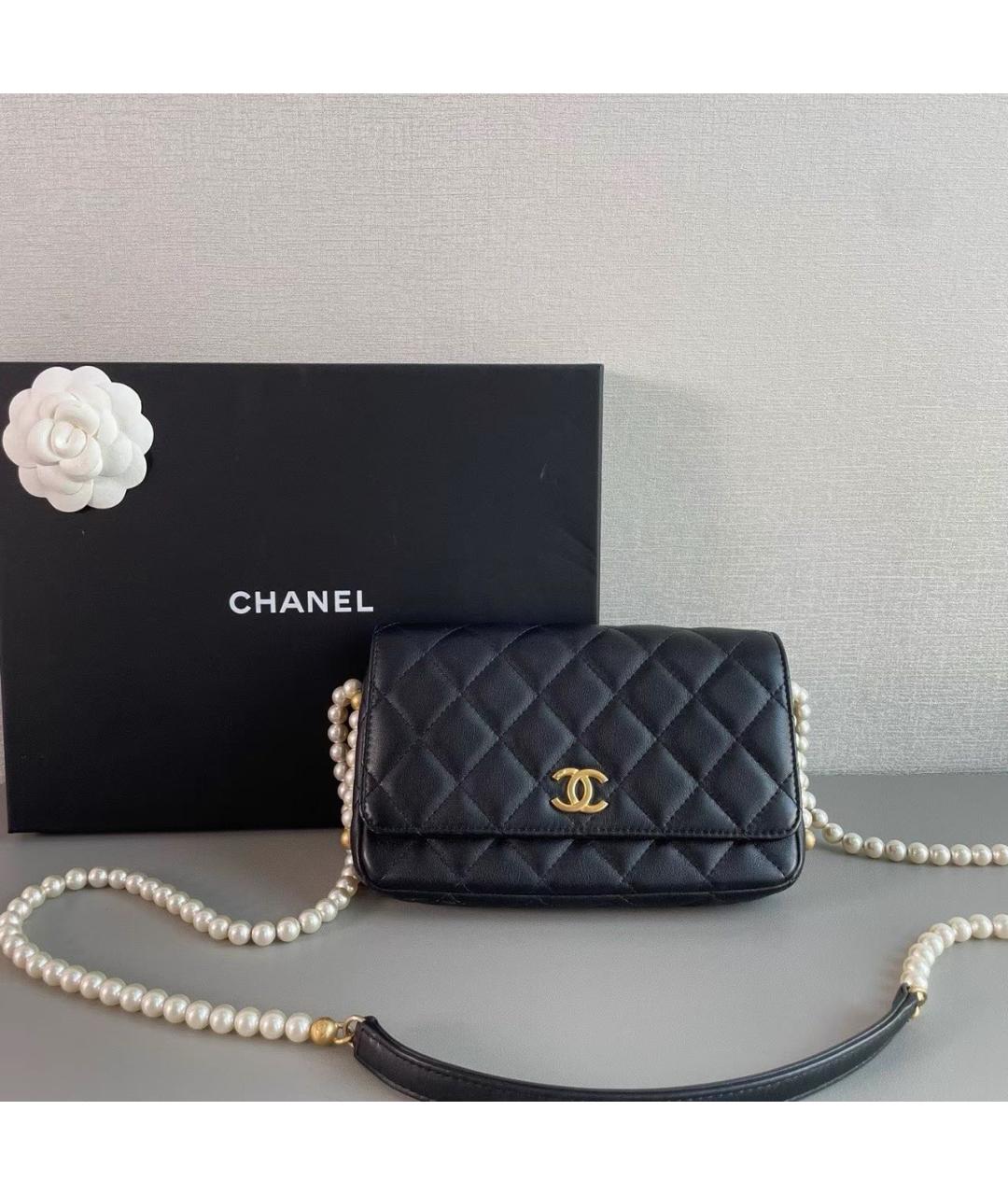 CHANEL Черная кожаная сумка через плечо, фото 7