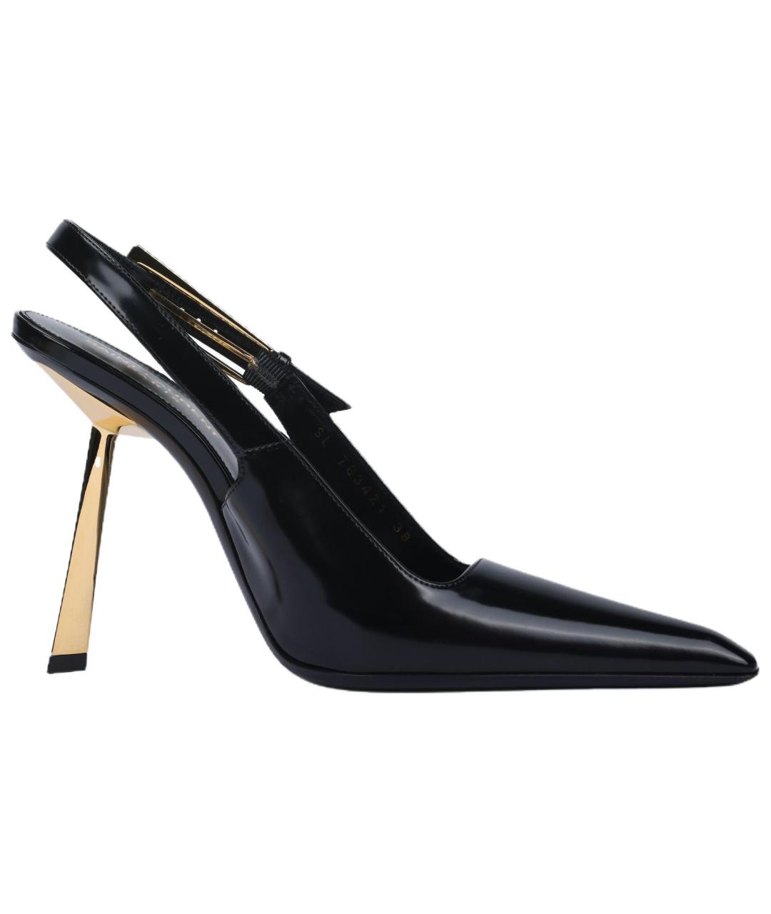 SAINT LAURENT Черные кожаные туфли, фото 6