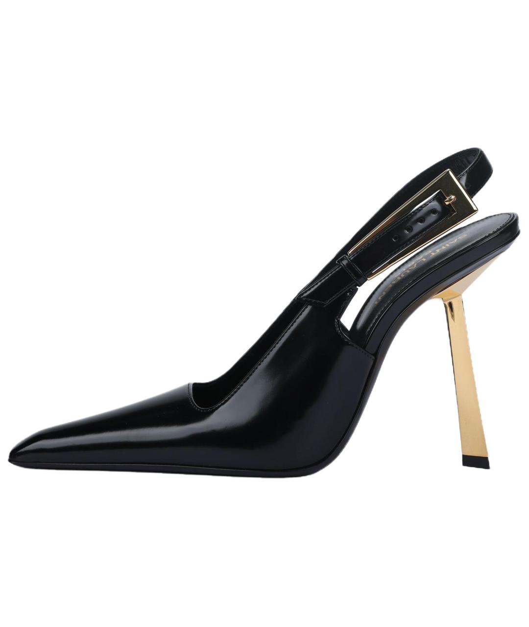 SAINT LAURENT Черные кожаные туфли, фото 2