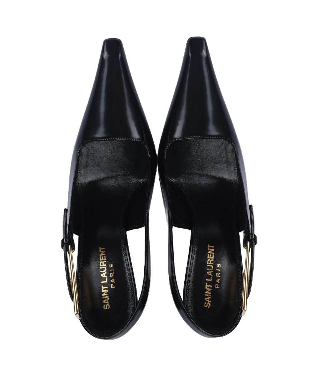 SAINT LAURENT Черные кожаные туфли, фото 3