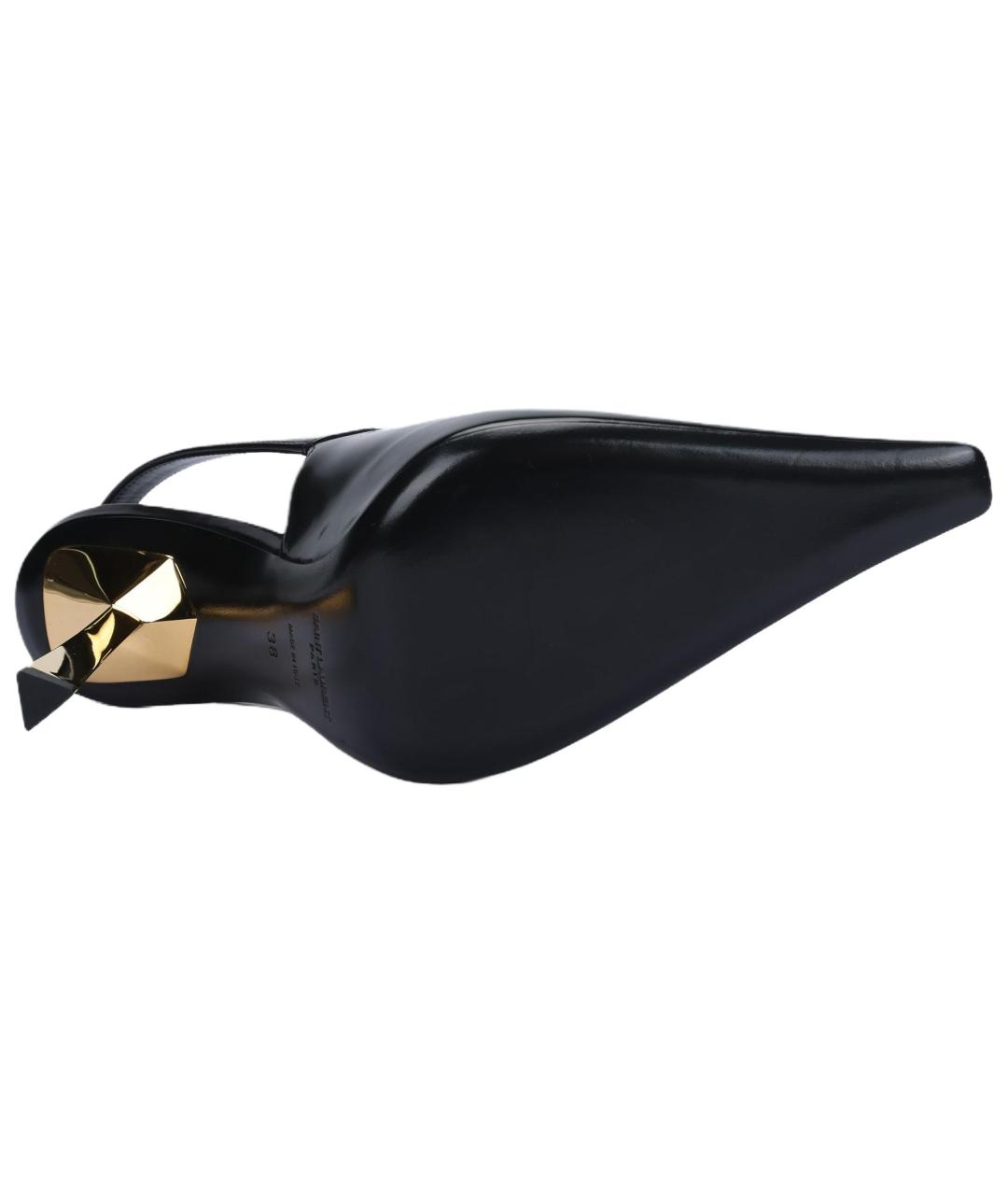 SAINT LAURENT Черные кожаные туфли, фото 5