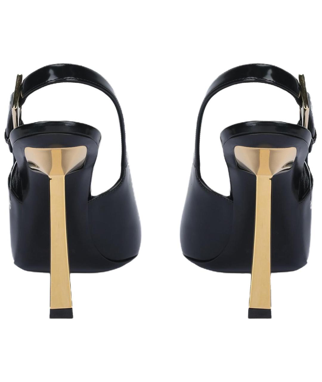 SAINT LAURENT Черные кожаные туфли, фото 4