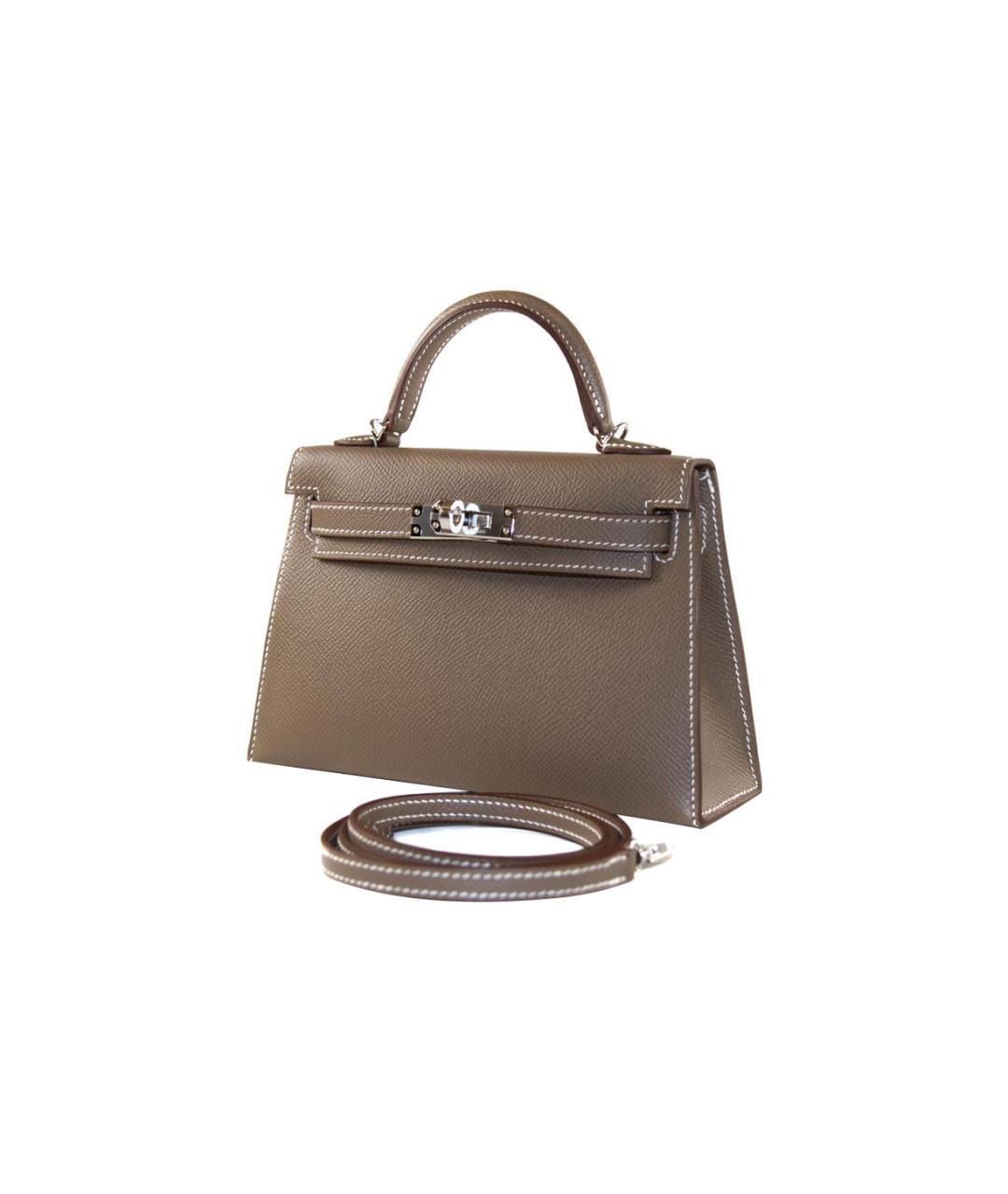 HERMES Коричневая кожаная сумка через плечо, фото 3