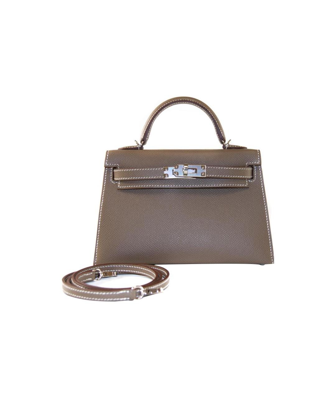 HERMES Коричневая кожаная сумка через плечо, фото 2