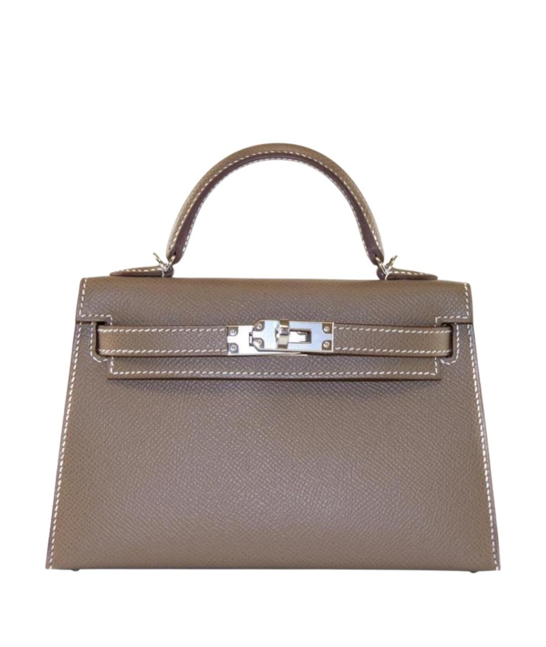 HERMES Коричневая кожаная сумка через плечо, фото 1