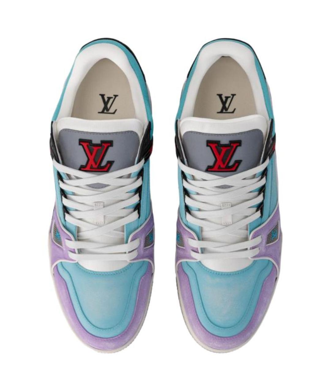 LOUIS VUITTON Синие кожаные кроссовки, фото 3