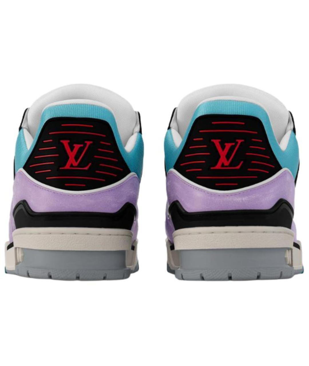 LOUIS VUITTON Синие кожаные кроссовки, фото 4