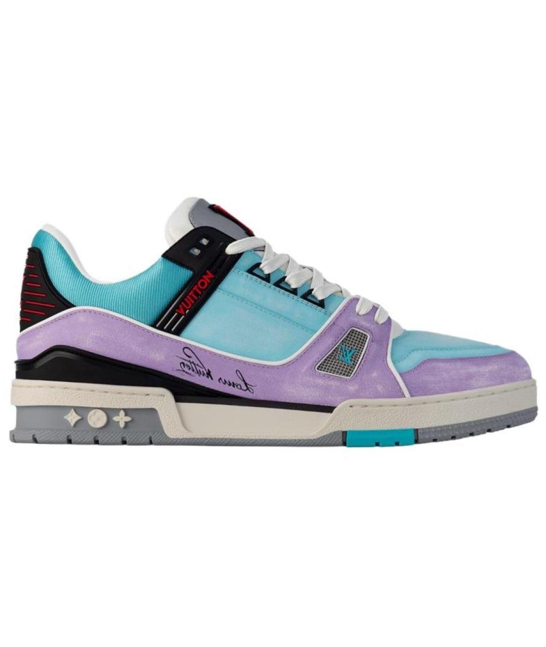 LOUIS VUITTON Синие кожаные кроссовки, фото 1