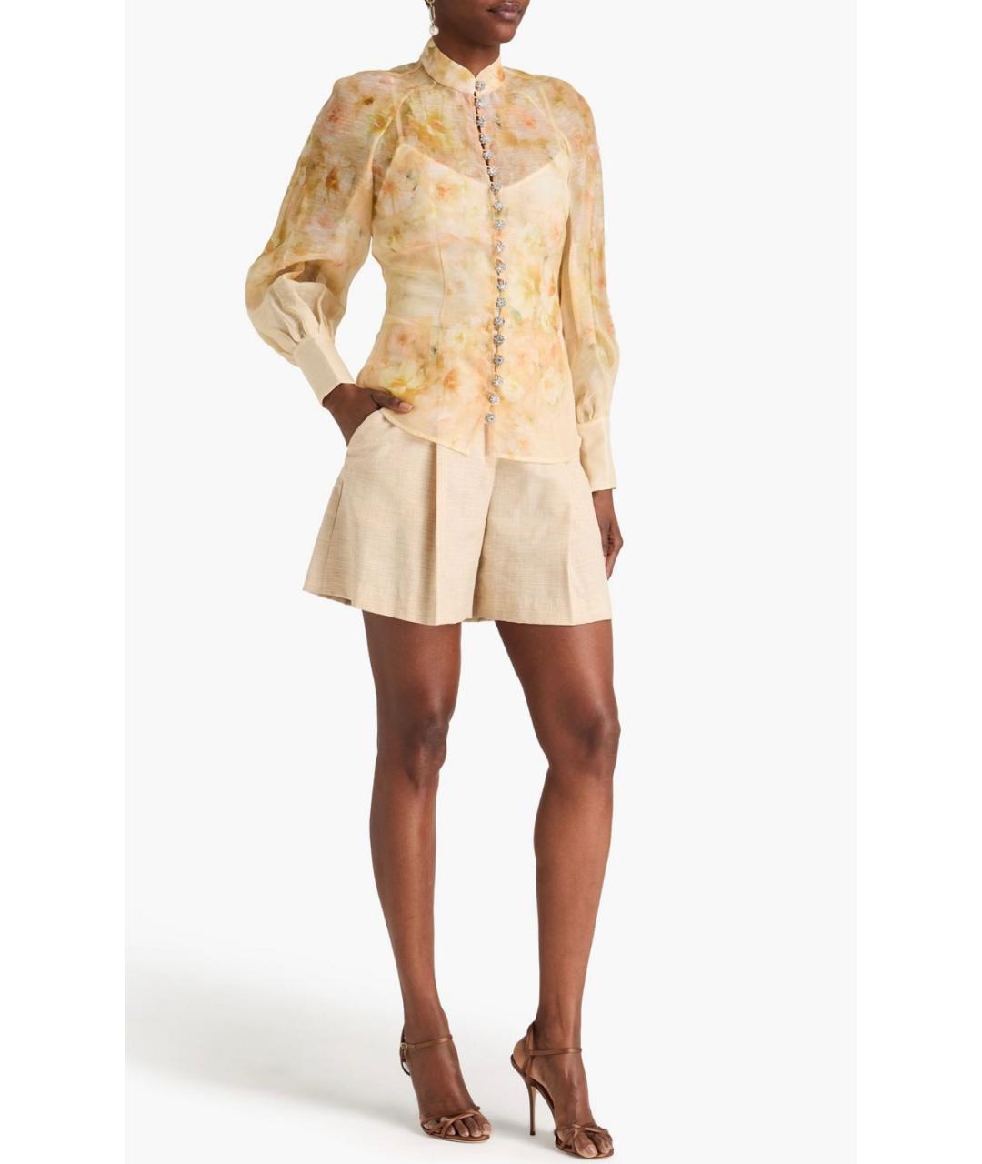 ZIMMERMANN Бежевая льняная блузы, фото 2