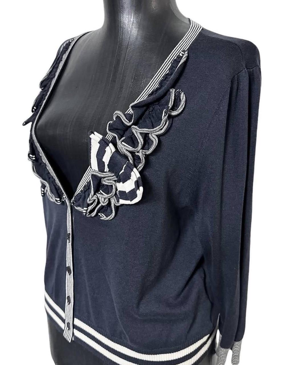 WEEKEND MAX MARA Темно-синий хлопковый кардиган, фото 6