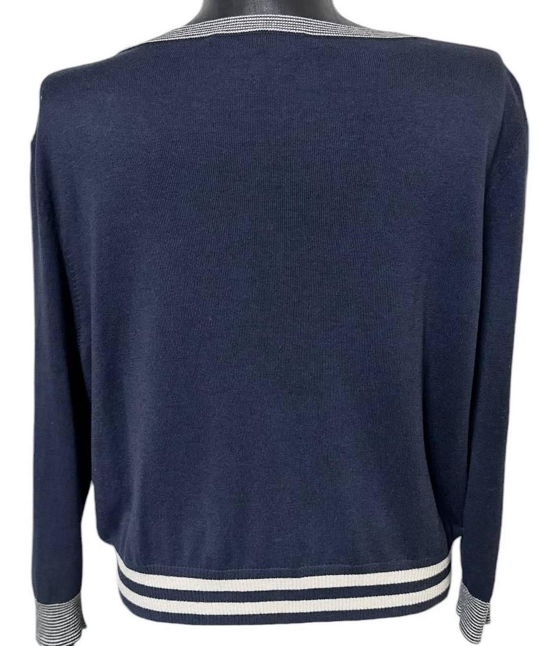 WEEKEND MAX MARA Темно-синий хлопковый кардиган, фото 2