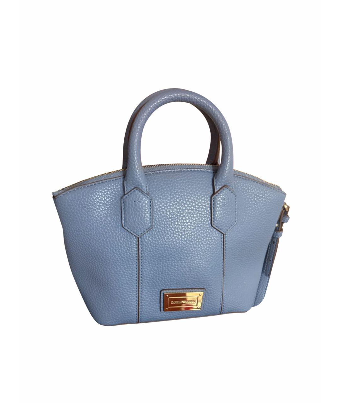 EMPORIO ARMANI Голубая кожаная сумка через плечо, фото 1