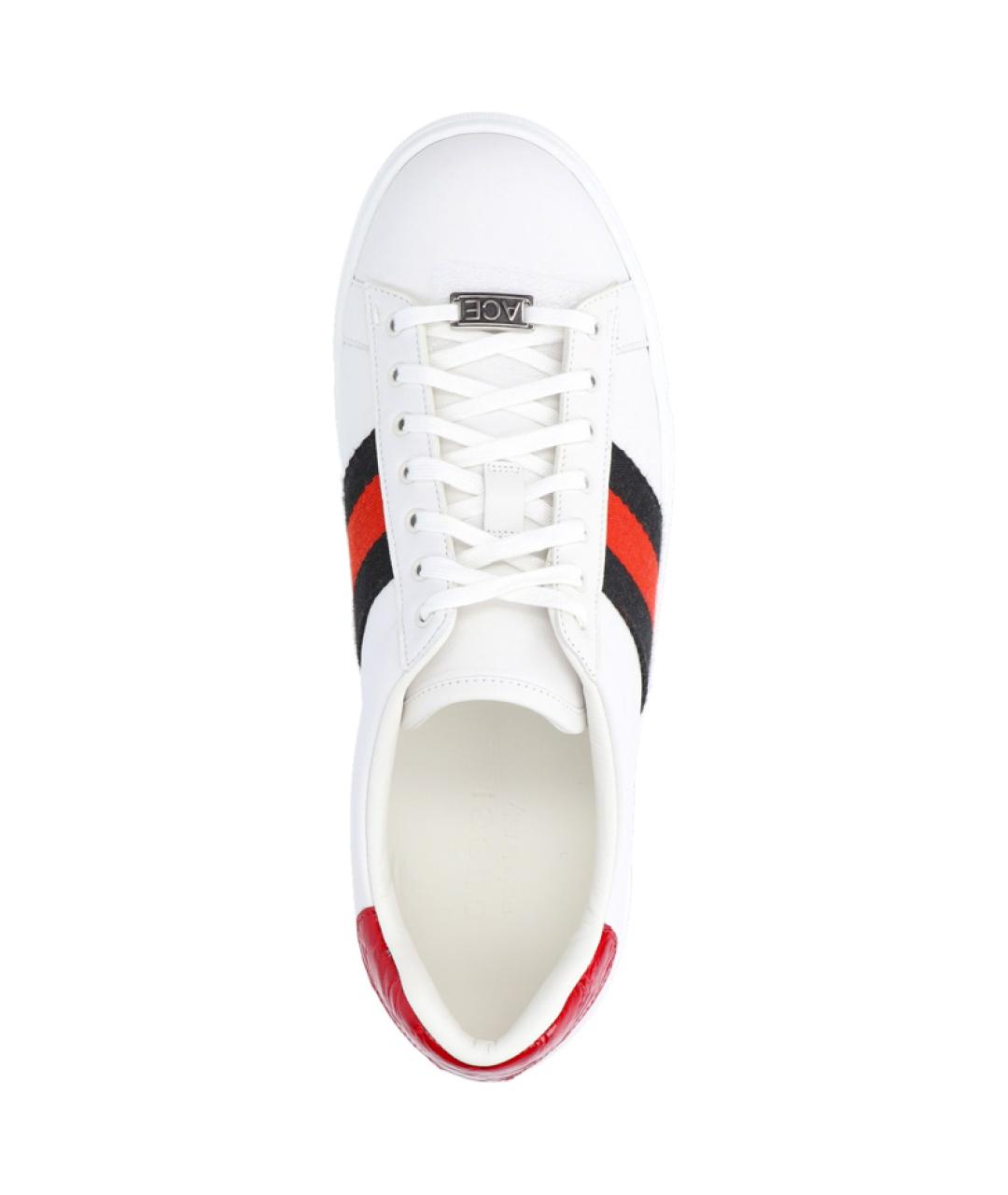 GUCCI Белые кожаные низкие кроссовки / кеды, фото 5