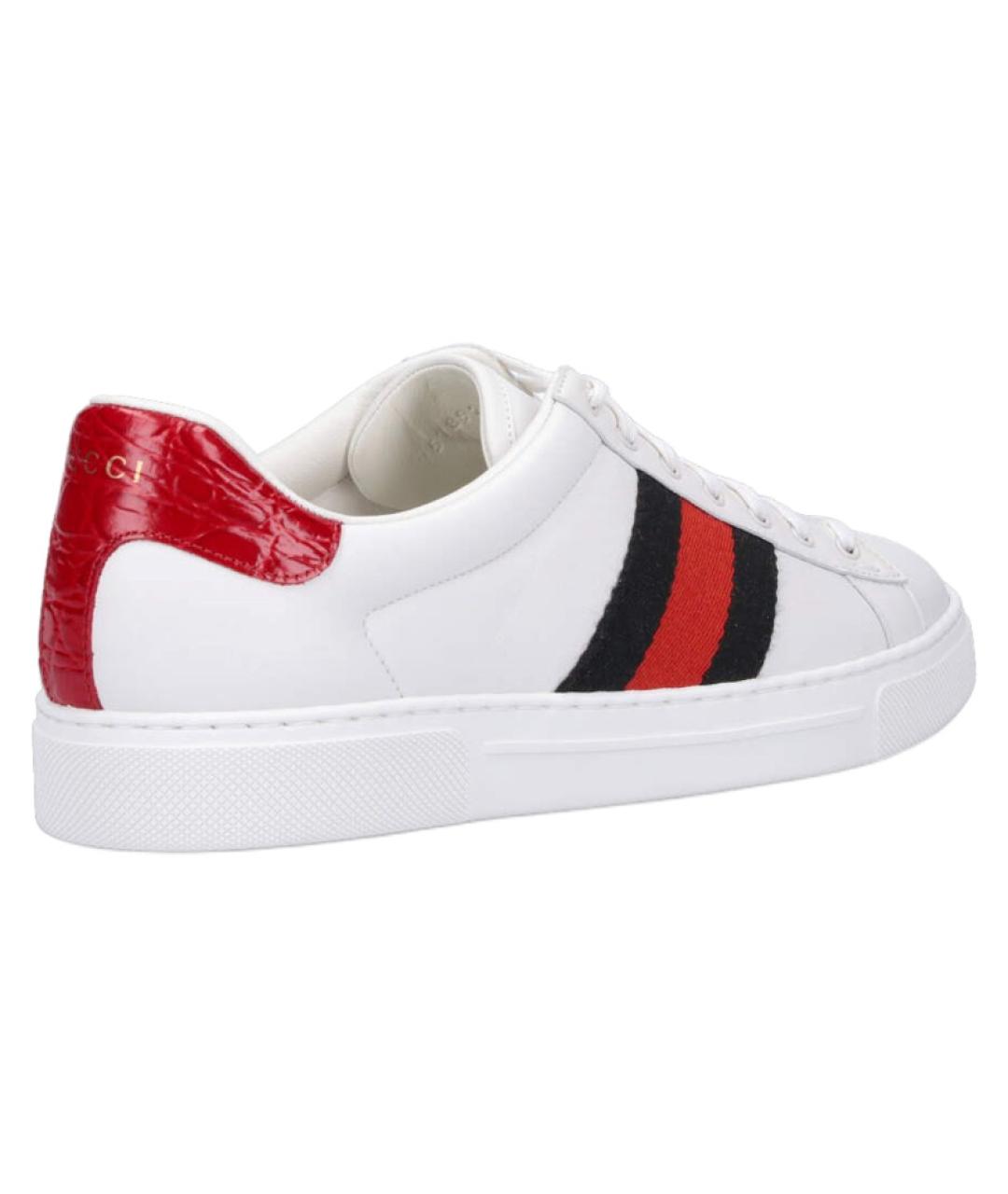 GUCCI Белые кожаные низкие кроссовки / кеды, фото 4