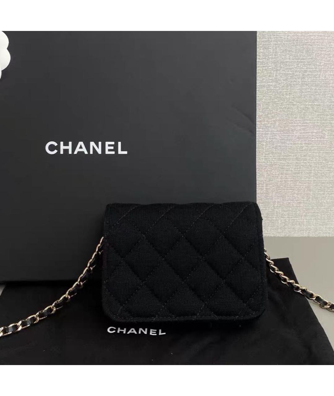 CHANEL Черная тканевая сумка через плечо, фото 3