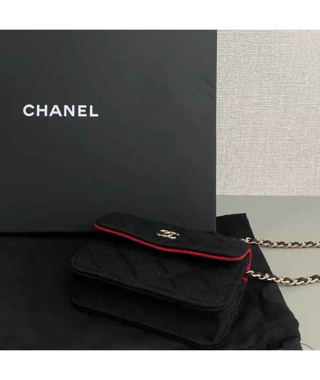 CHANEL Черная тканевая сумка через плечо, фото 5