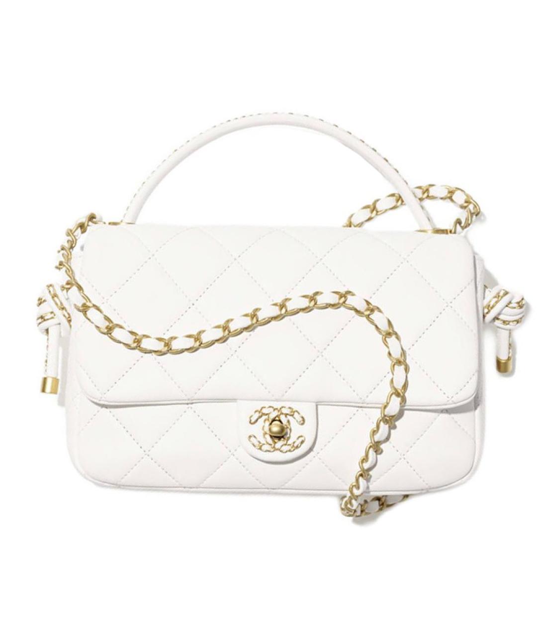 CHANEL Белая кожаная сумка через плечо, фото 1