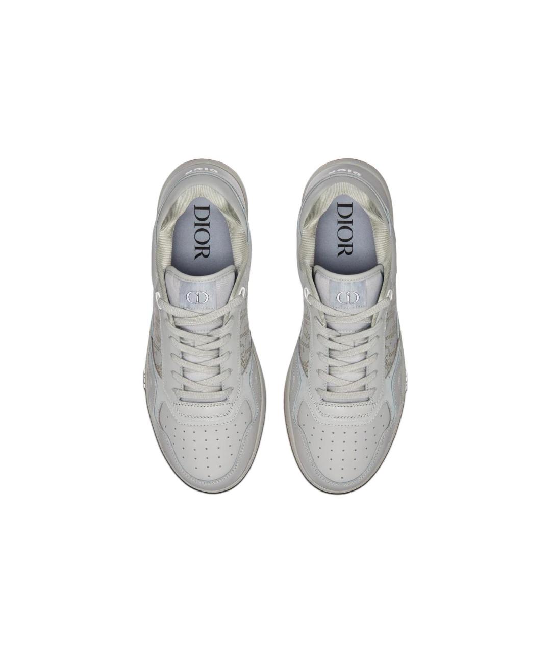 CHRISTIAN DIOR Серые кожаные низкие кроссовки / кеды, фото 5