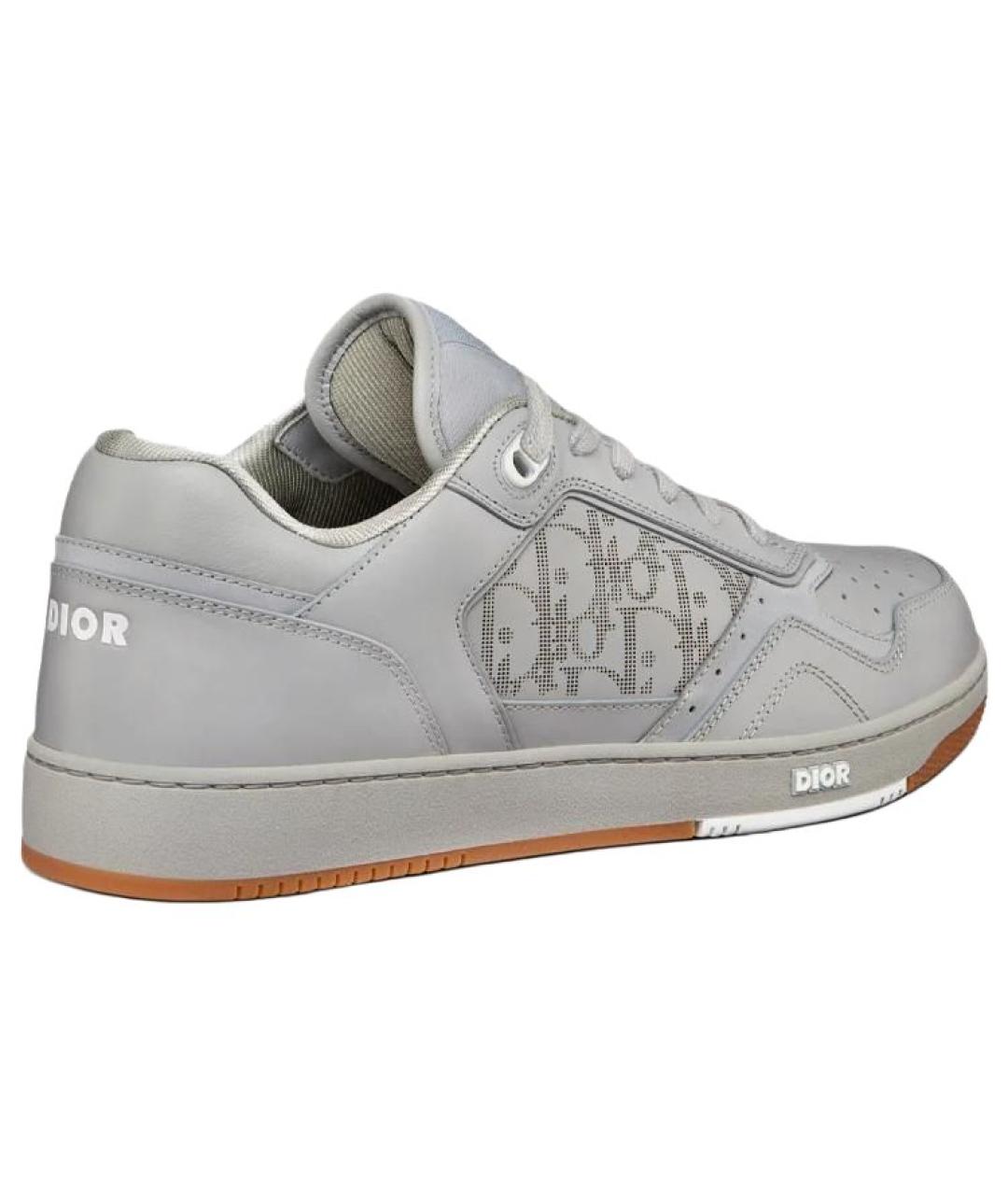 CHRISTIAN DIOR Серые кожаные низкие кроссовки / кеды, фото 4