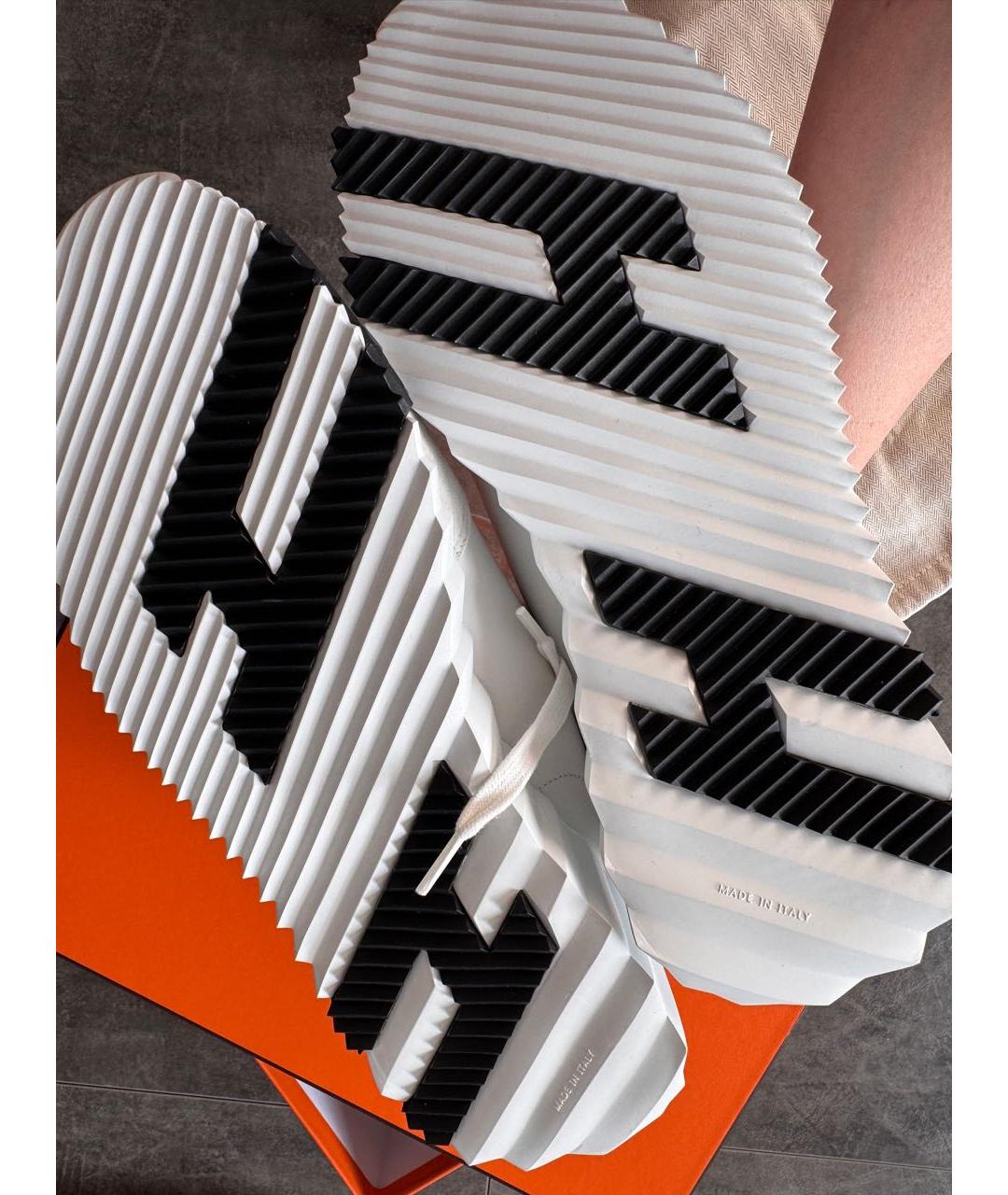 HERMES Белые кожаные кроссовки, фото 5