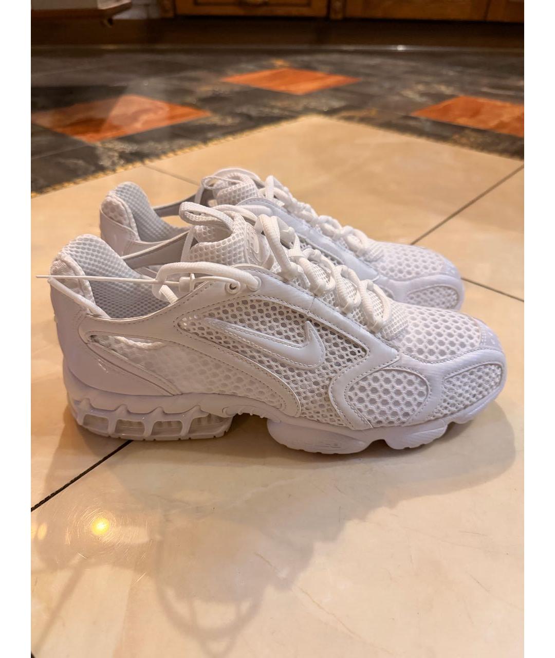 NIKE Белые текстильные низкие кроссовки / кеды, фото 5