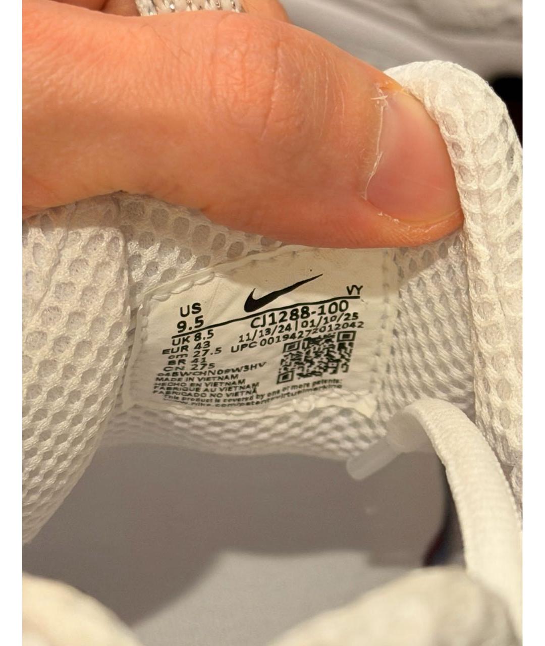 NIKE Белые текстильные низкие кроссовки / кеды, фото 4