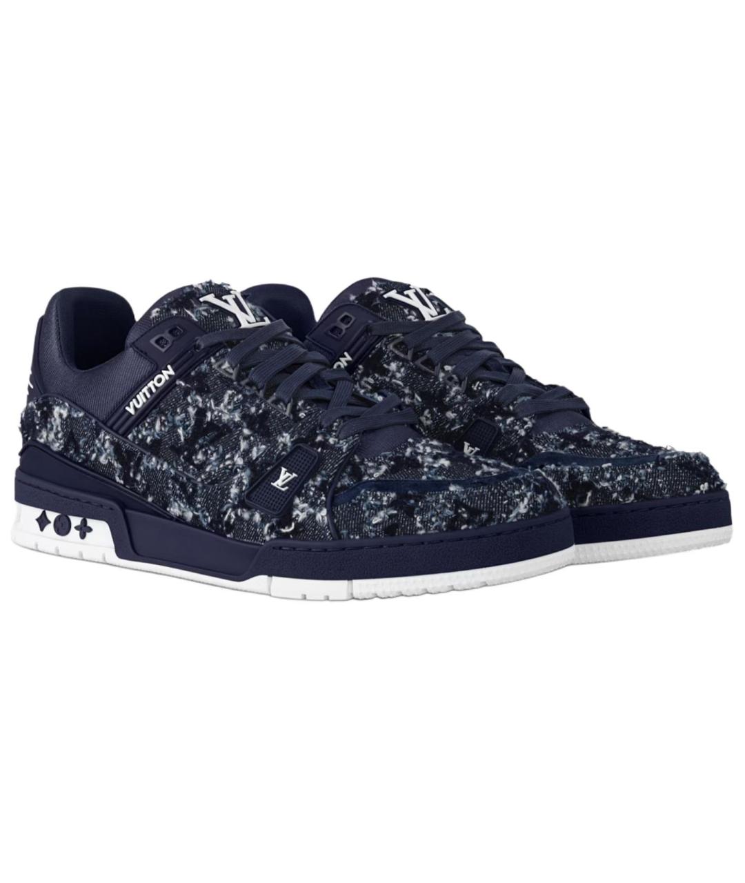 LOUIS VUITTON Синие низкие кроссовки / кеды, фото 3