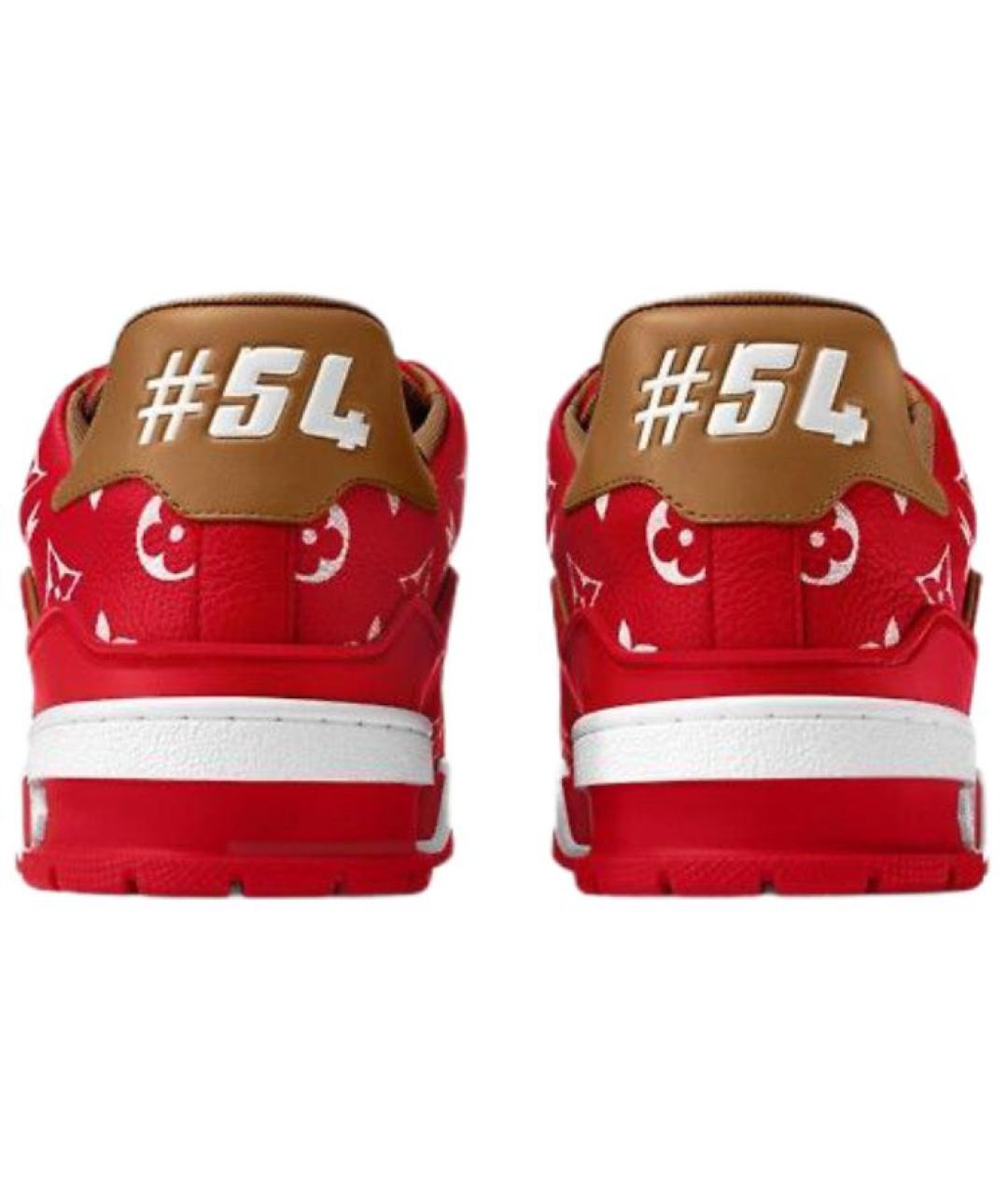 LOUIS VUITTON Красные кожаные низкие кроссовки / кеды, фото 5