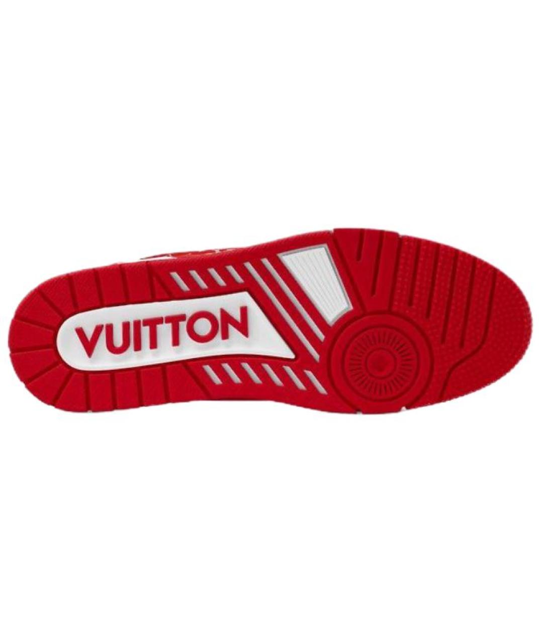 LOUIS VUITTON Красные кожаные низкие кроссовки / кеды, фото 6