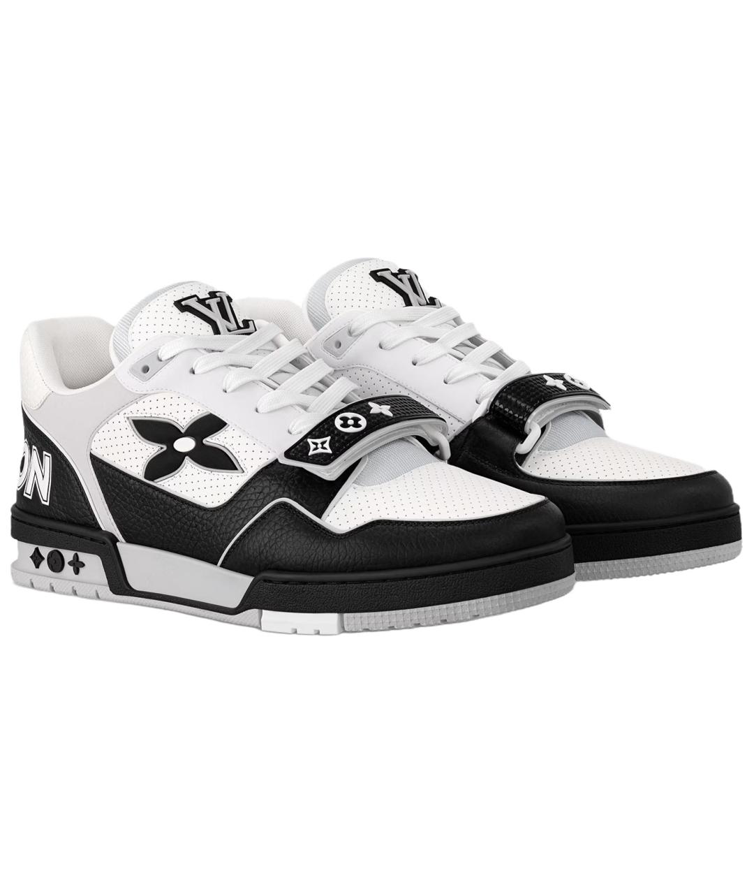 LOUIS VUITTON Черные кожаные низкие кроссовки / кеды, фото 3