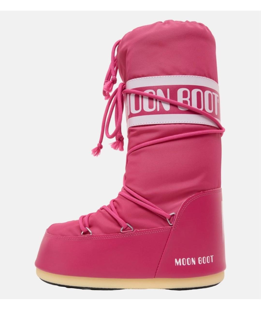 MOON BOOT Розовые резиновые ботинки, фото 6