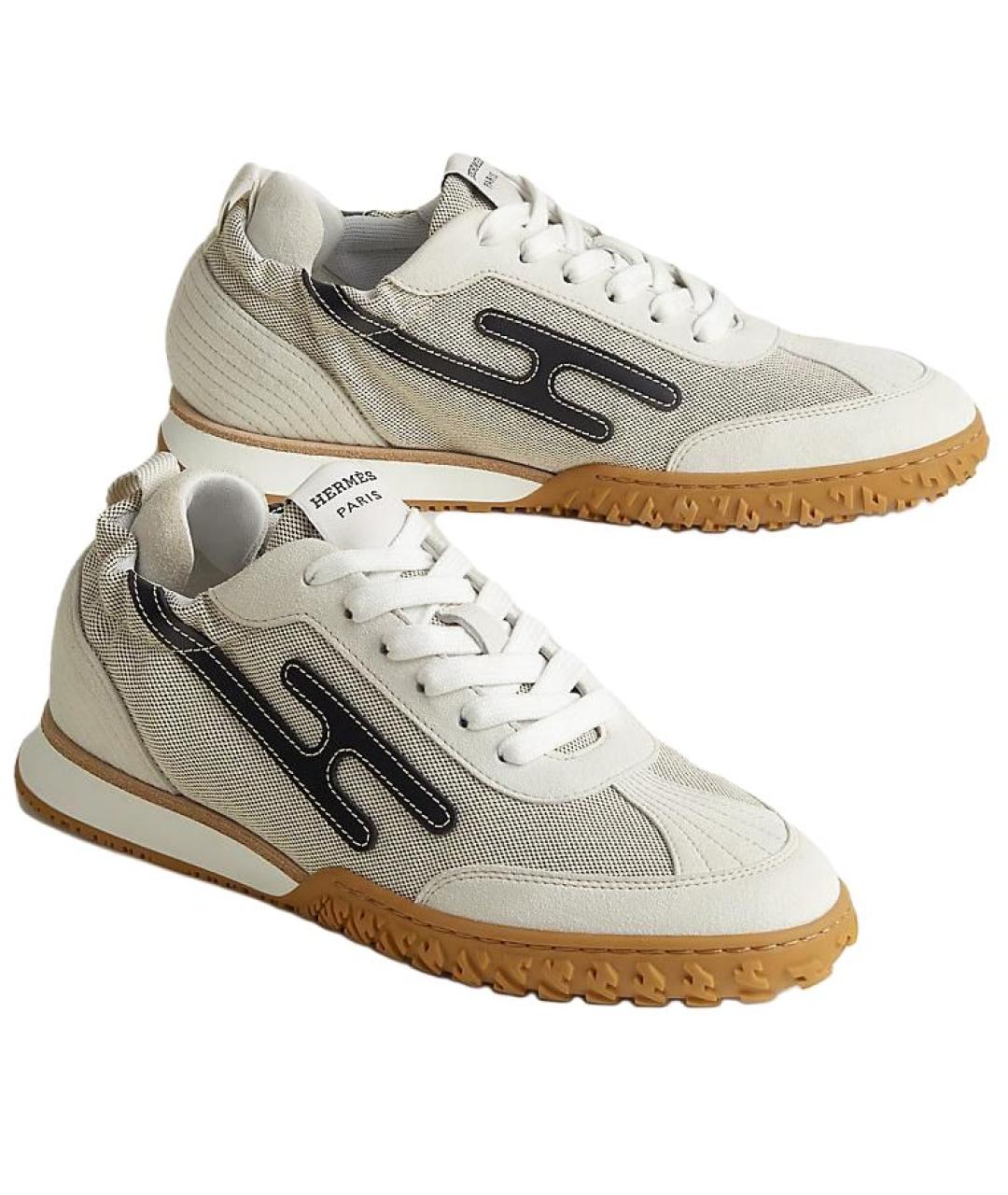 HERMES Бежевые кроссовки, фото 3